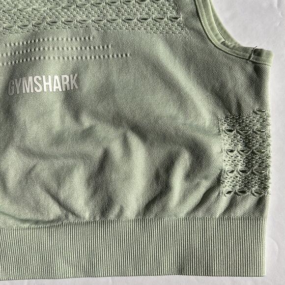 Gymshark Lot of 2 Energy Seamless Sports Bra and Crop Tank Top Gray Green Size S - Picture 11 of 12